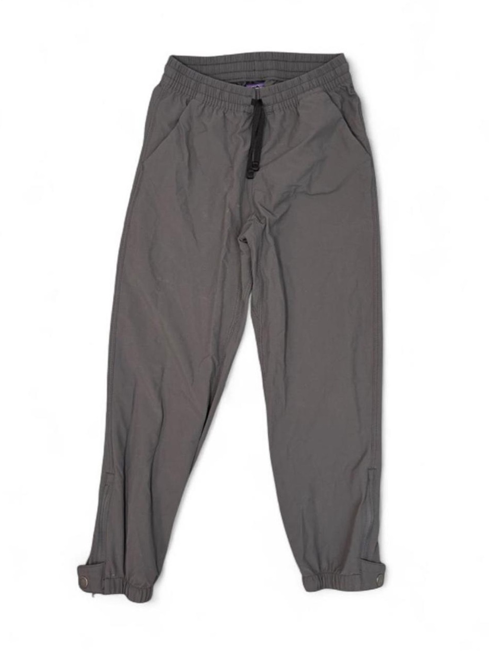 Patagonia Kids Charcoal Grey Lightweight Nylon Wind Pants/Cuffed Joggers S (7-8)
